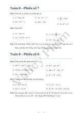 Toán 8  Phiếu bài tập số 7